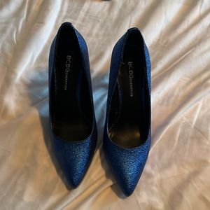 Shiny Metallic Blue Heels